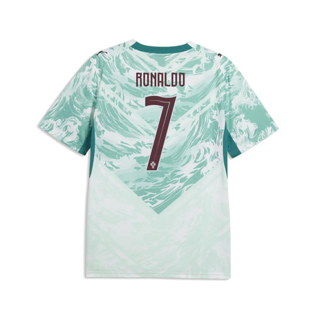 Puma Portugal Away Ronaldo Jersey Men 2026 - Puma White / Green Lagoon