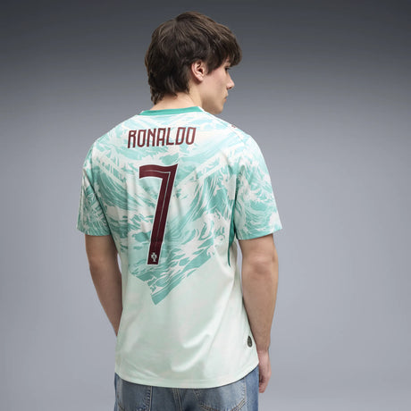 Puma Portugal Away Ronaldo Jersey Men 2026 - Puma White / Green Lagoon