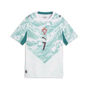 Puma Portugal Away Ronaldo Jersey for Kids 2026 - Puma White / Green Lagoon