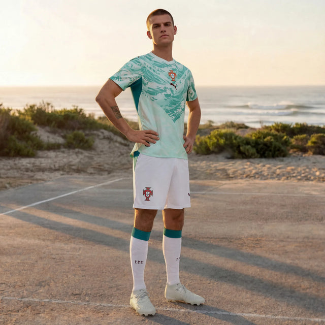 Puma Portugal Short 2026 for Men - Puma White / Green Lagoon