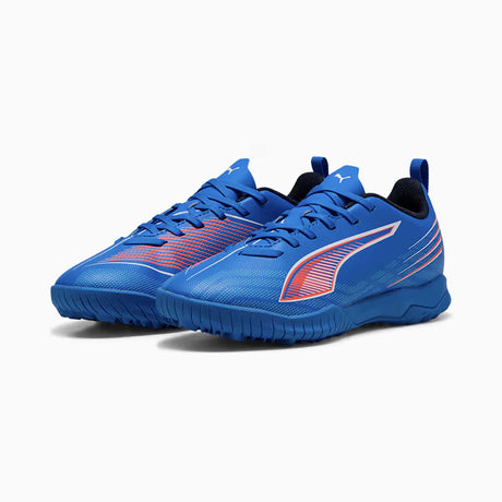 Puma Ultra 6 Play TT chaussures de soccer turf junior paire - Ultra Blue / White / Glowing Red