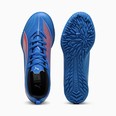 Puma Ultra 6 Play TT chaussures de soccer turf junior paire - Ultra Blue / White / Glowing Red