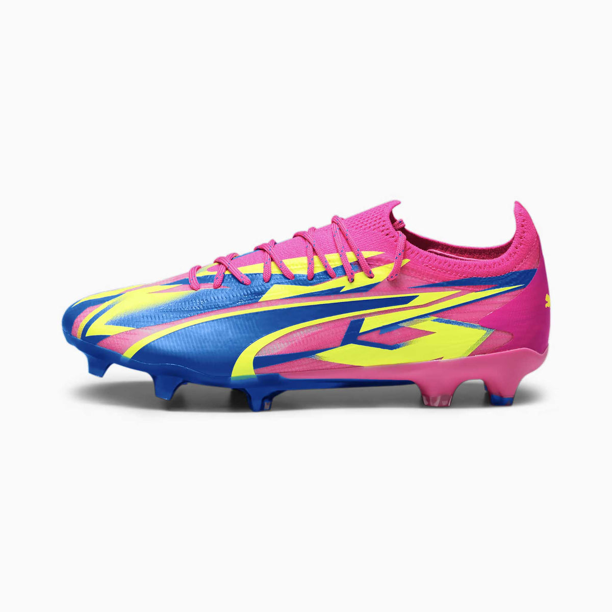 Puma Ultra Ultimate Energy FG/AG chaussures de soccer a crampons - Pink / Ultra Blue / Yellow Alert