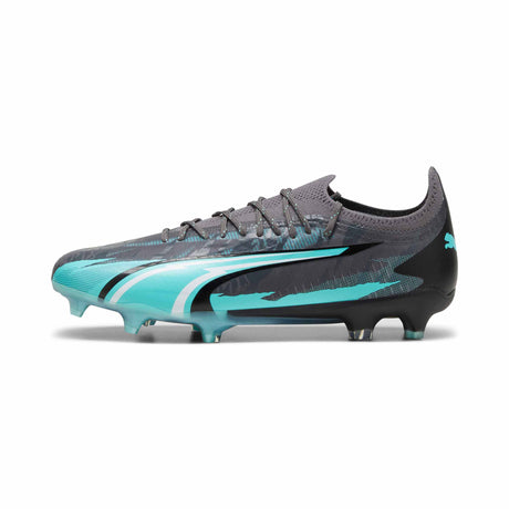 Puma Ultimate Rush FG/AG chaussures de soccer à crampons lateral - strong grey / Puma white / Elektro Aqua