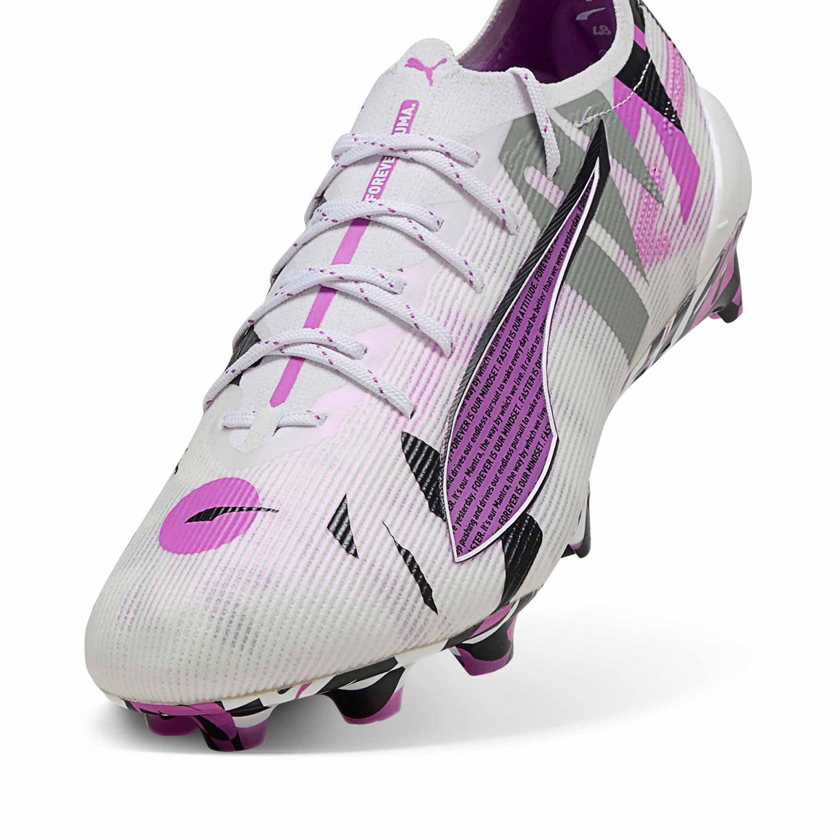 Puma Ultra 5 Ultimate Forever FG/AG Soccer Cleats - White / Magenta / Black