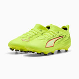 Puma Ultra 6 Match FG/AG Junior Soccer Shoes - Yellow Alert / Puma Black / Glowing Red / Lime Squeeze
