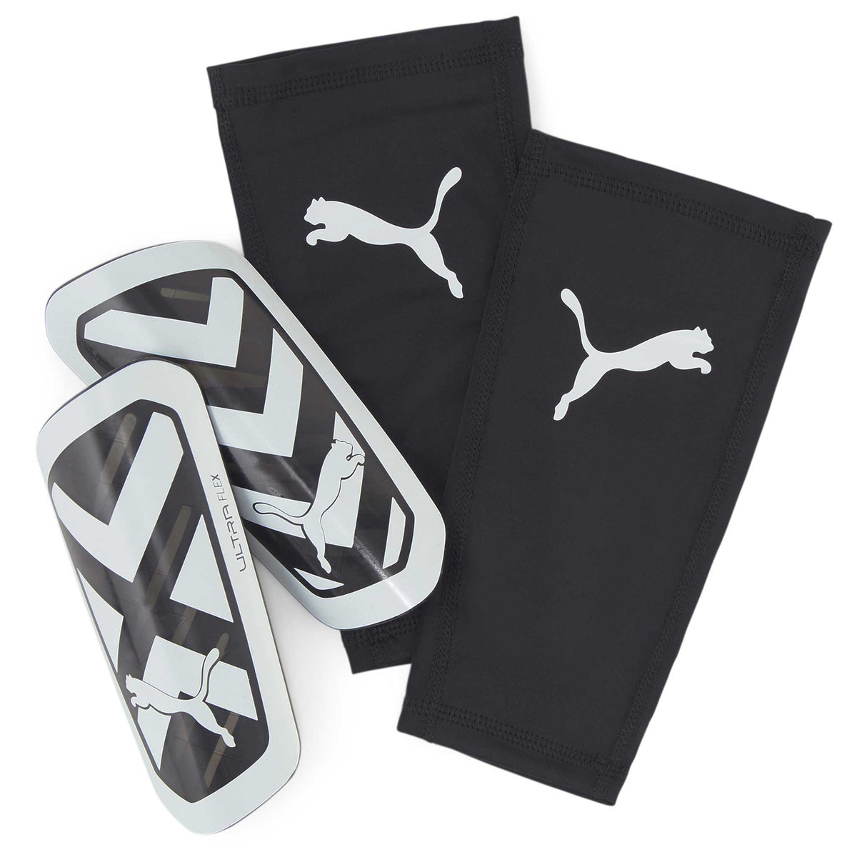 Puma Ultra Flex Sleeve protège-tibias avec manchons - Puma White / Puma Black
