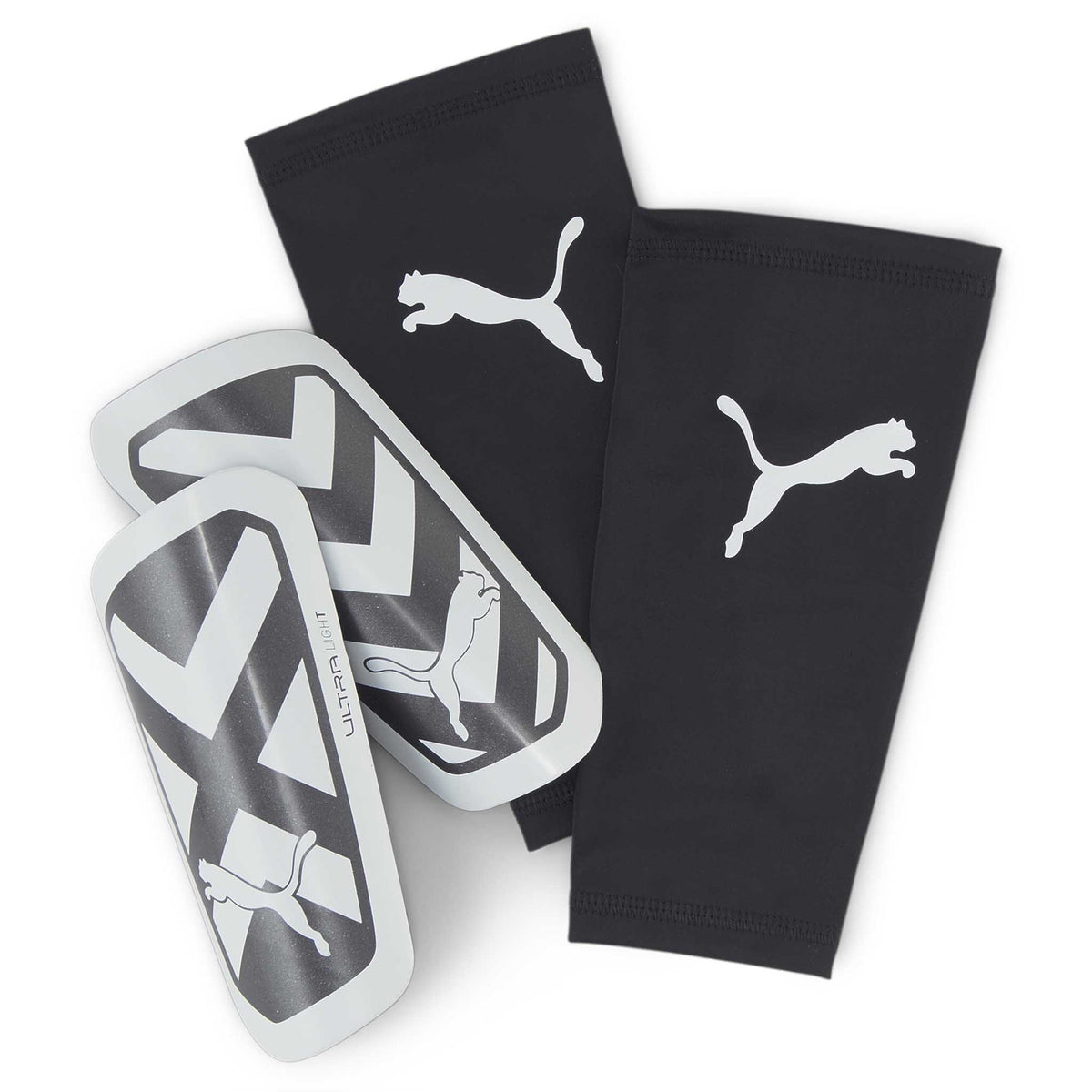 Puma Ultra Light Sleeve protège-tibias de soccer avec manchons - Noir / Blanc