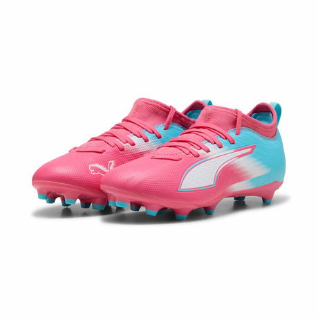 Puma Ultra 6 Match Re-Charge FG/AG crampons pour enfant - Hero Blue / Sunset Pink /Garnet Rose