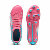 Puma Ultra 6 Match Re-Charge FG/AG crampons pour enfant - Hero Blue / Sunset Pink /Garnet Rose