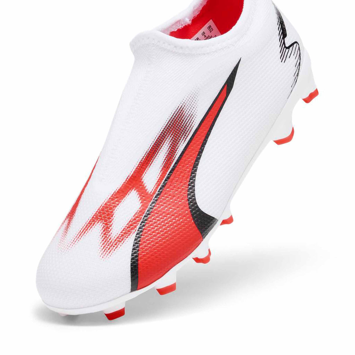 Puma Ultra Match LL FG/AG chaussures de soccer à crampons junior - Puma White / Fire Orchid