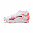 Puma Ultra Match+ LL JR FG/AG Soccer Cleats - Puma White / Glowing Red