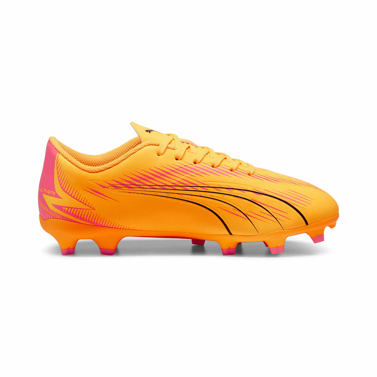 Puma Ultra Play FG/AG chaussures de soccer à crampons junior lateral  - Sun Stream/PUMA Black/Sunset Glow
