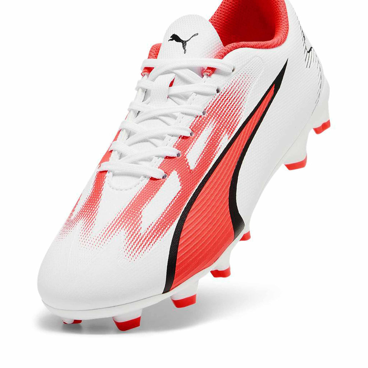 Puma Ultra Play FG/AG chaussures de soccer à crampons junior - Puma White / Fire Orchid