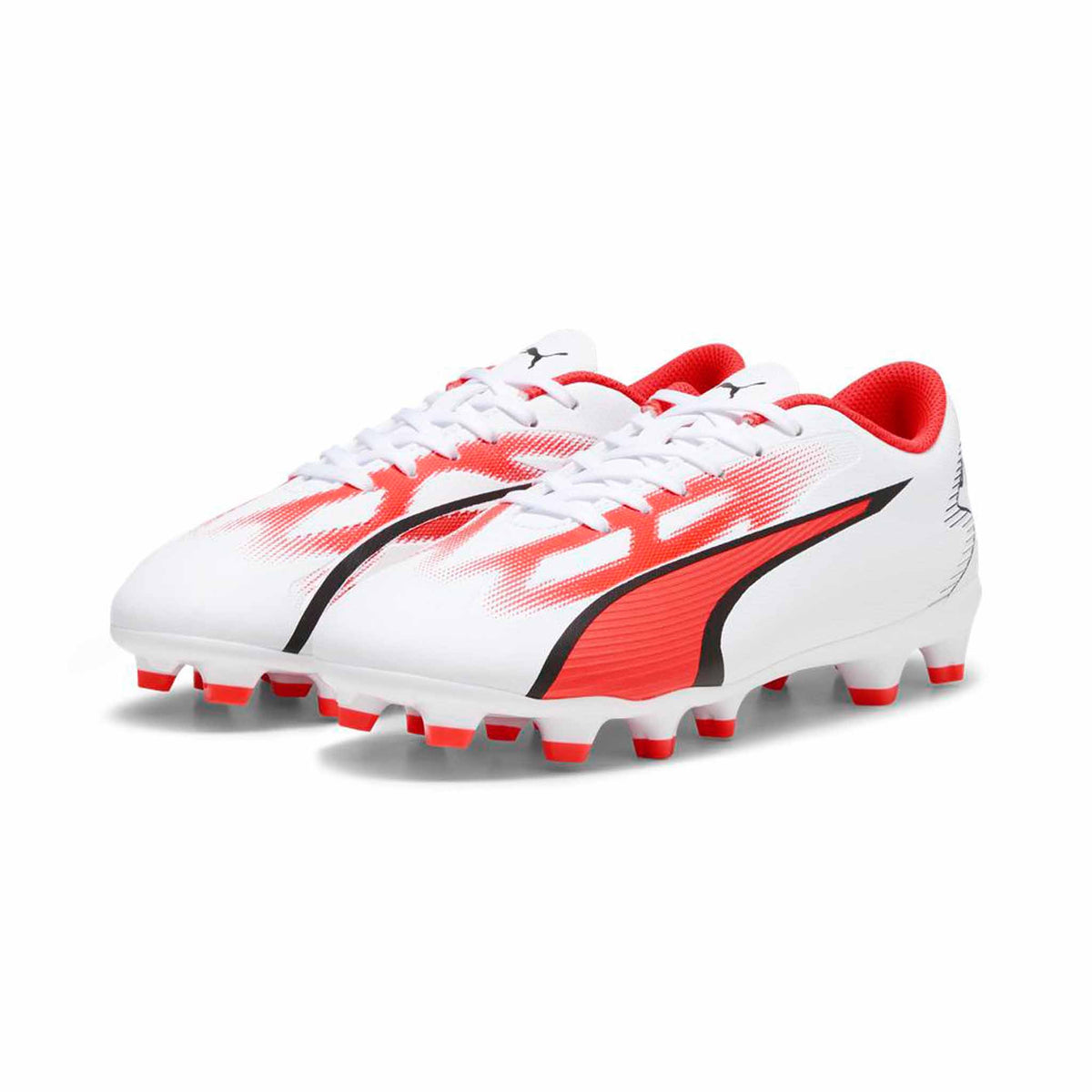 Puma Ultra Play FG/AG chaussures de soccer à crampons junior - Puma White / Fire Orchid