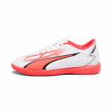 Puma Ultra Play IT junior chaussures futsal pour enfant - Puma White / Fire Orchid