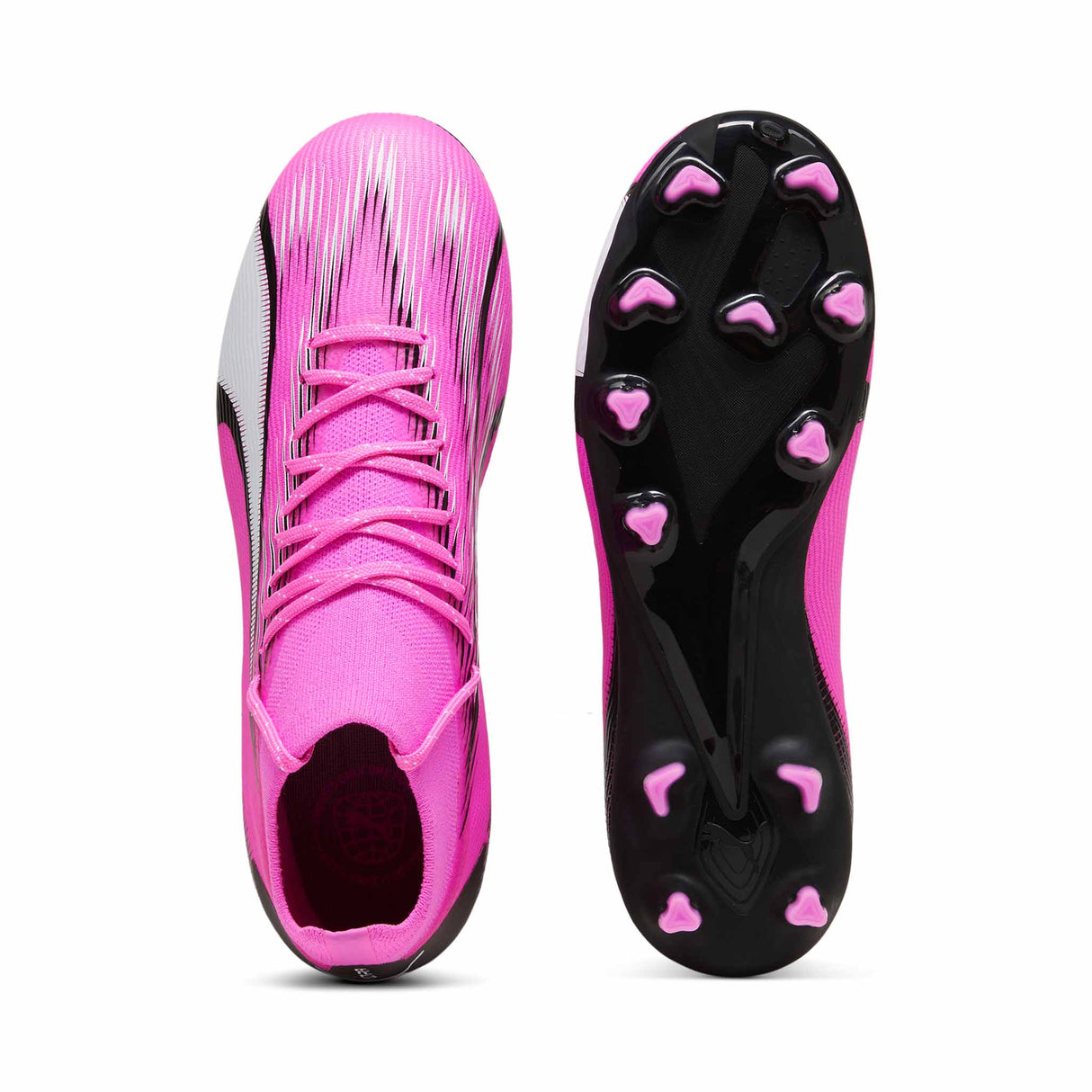 Puma Ultra Pro FG/AG chaussures de soccer à crampons junior - Poison Pink / Puma White / Puma Black