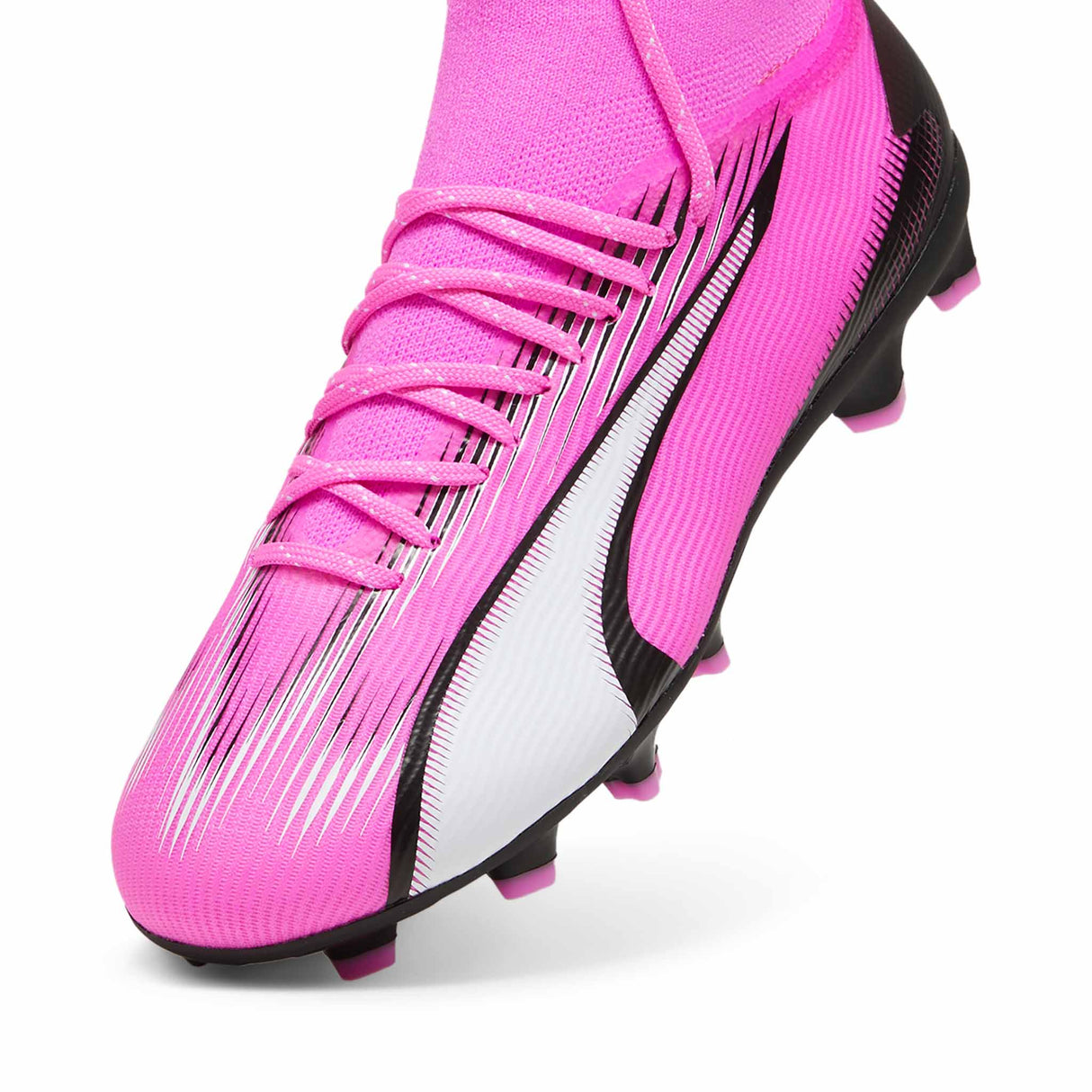 Puma Ultra Pro FG/AG chaussures de soccer à crampons junior - Poison Pink / Puma White / Puma Black