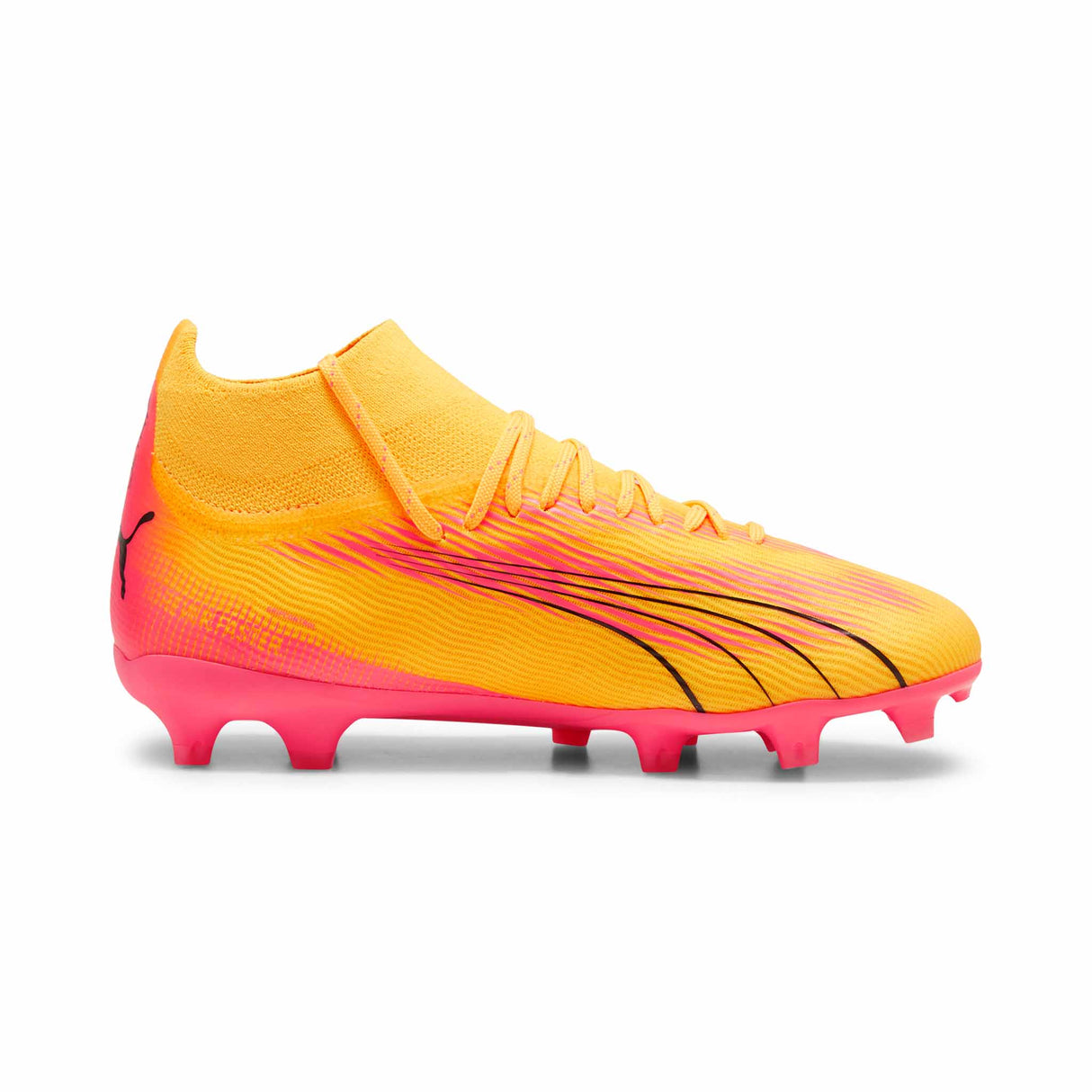 Puma Ultra Pro FG/AG chaussures de soccer à crampons junior lateral - Sun Stream/PUMA Black/Sunset Glow