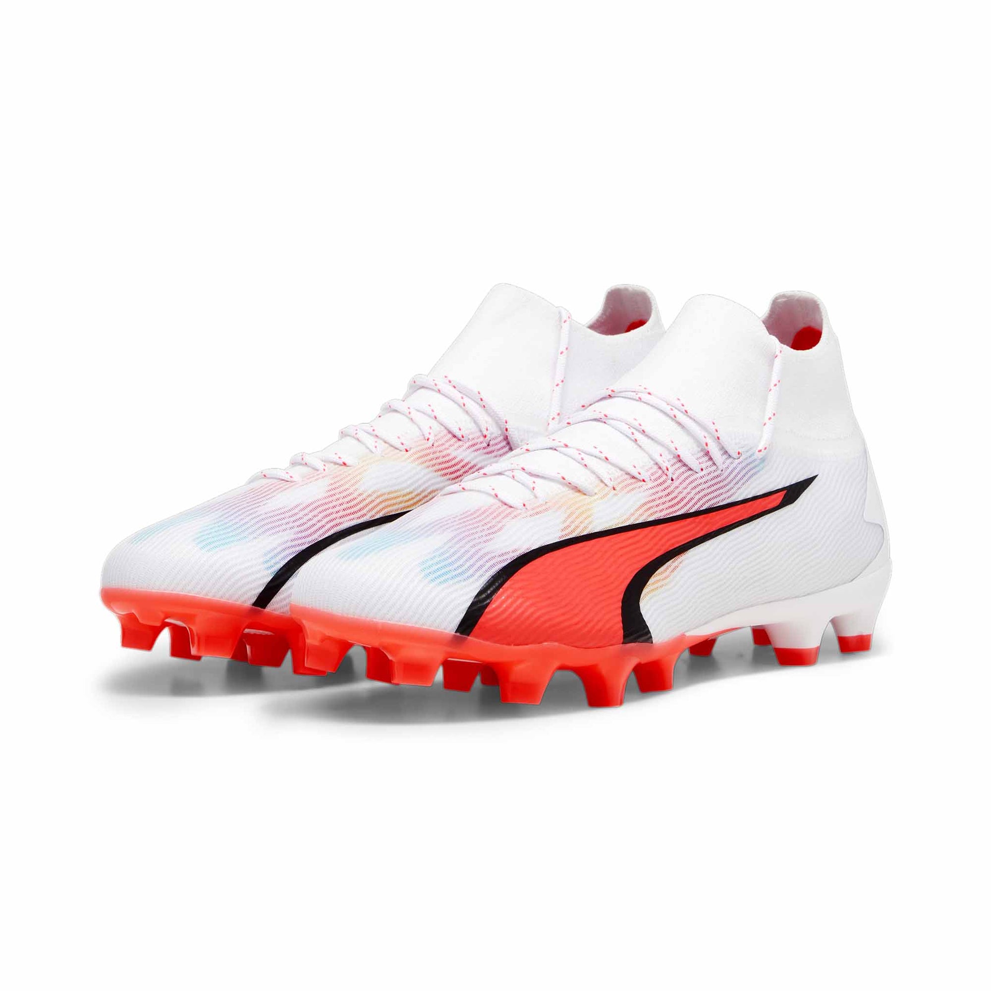 Puma Ultra Pro FG/AG chaussures de soccer a crampons adultes - White / Fire Orchid / Black