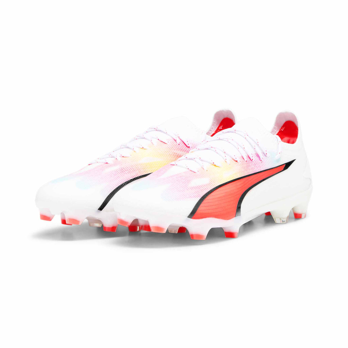 Puma Ultra Ultimate FG/AG chaussures de soccer a crampons - White / Black / Fire Orchid