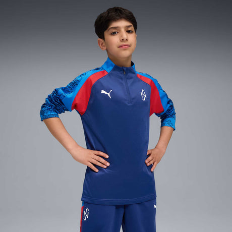 Puma Neymar Jr Playmaker 1/4 zip chandail pour enfants - Blazing Blue / PUMA White / Ultra Blue