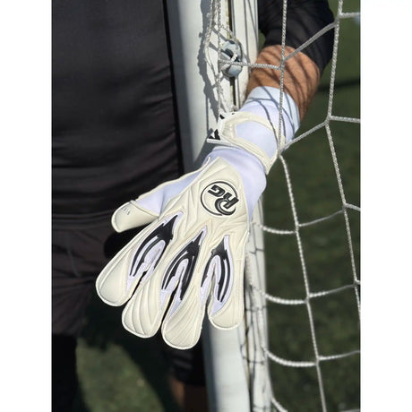 RG Goalkeeper Gloves Aspro 26-27 gants de gardien de but soccer - Blanc / Noir