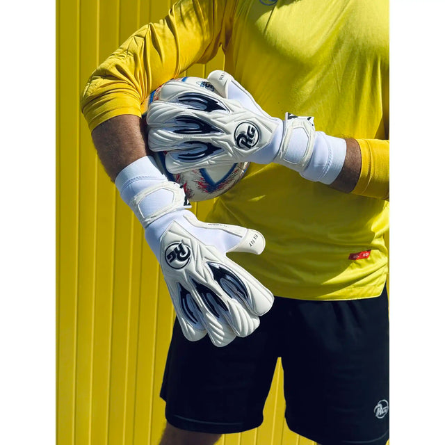 RG Goalkeeper Gloves Aspro 26-27 gants de gardien de but soccer - Blanc / Noir