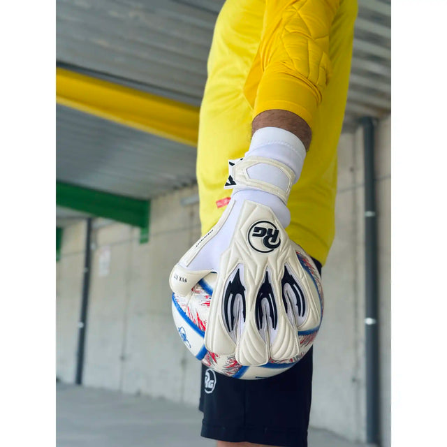 RG Goalkeeper Gloves Aspro 26-27 gants de gardien de but soccer - Blanc / Noir