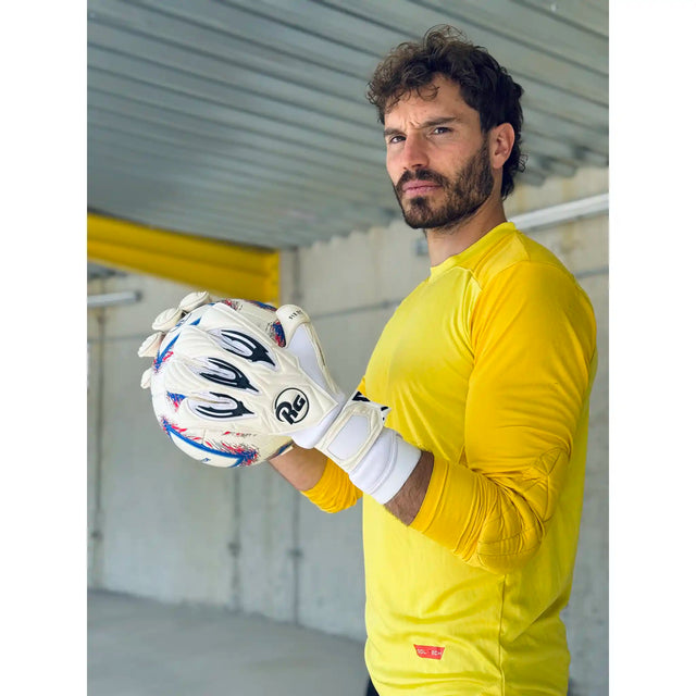 RG Goalkeeper Gloves Aspro 26-27 gants de gardien de but soccer - Blanc / Noir