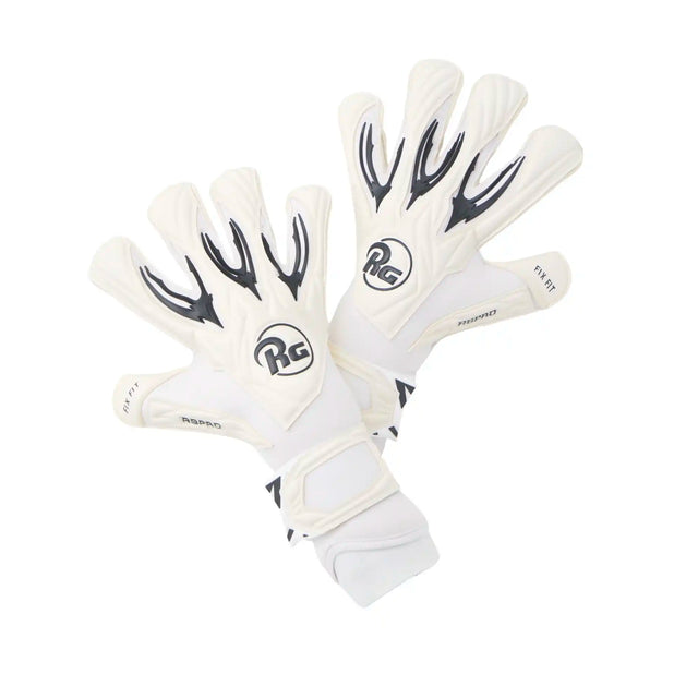 RG Goalkeeper Gloves Aspro 26-27 gants de gardien de but soccer - Blanc / Noir