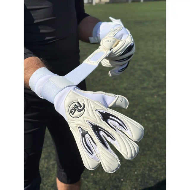 RG Goalkeeper Gloves Aspro 26-27 gants de gardien de but soccer - Blanc / Noir