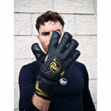 RG Aspro Blackout gants de gardien de but de soccer - Noir / Or