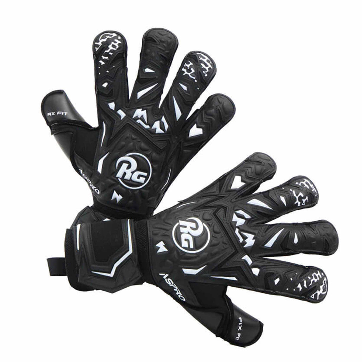 RG Aspro Blackout gants de gardien de but de soccer - Noir