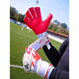 RG Goalkeeper Gloves Bacan Replica gants de gardien de but de soccer - Blanc / Rouge