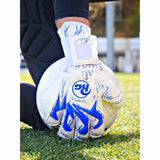 RG Goalkeeper Gloves Aspro gants de gardien de but de soccer - Blanc / Bleu