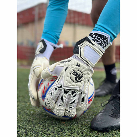RG Goalkeeper Gloves Aspro gants de gardien de but de soccer - Blanc / Noir