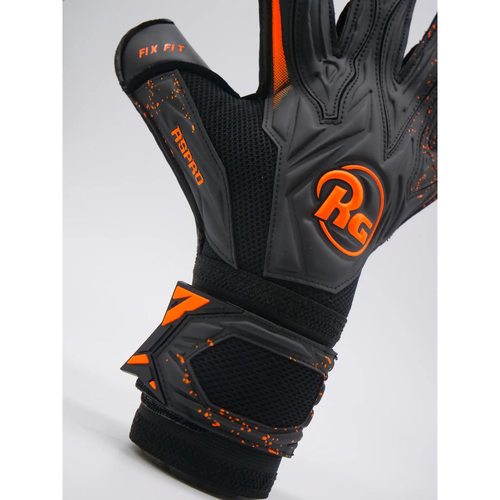 RG Goalkeeper Gloves Aspro Blackout 26-27 - Black / Orange