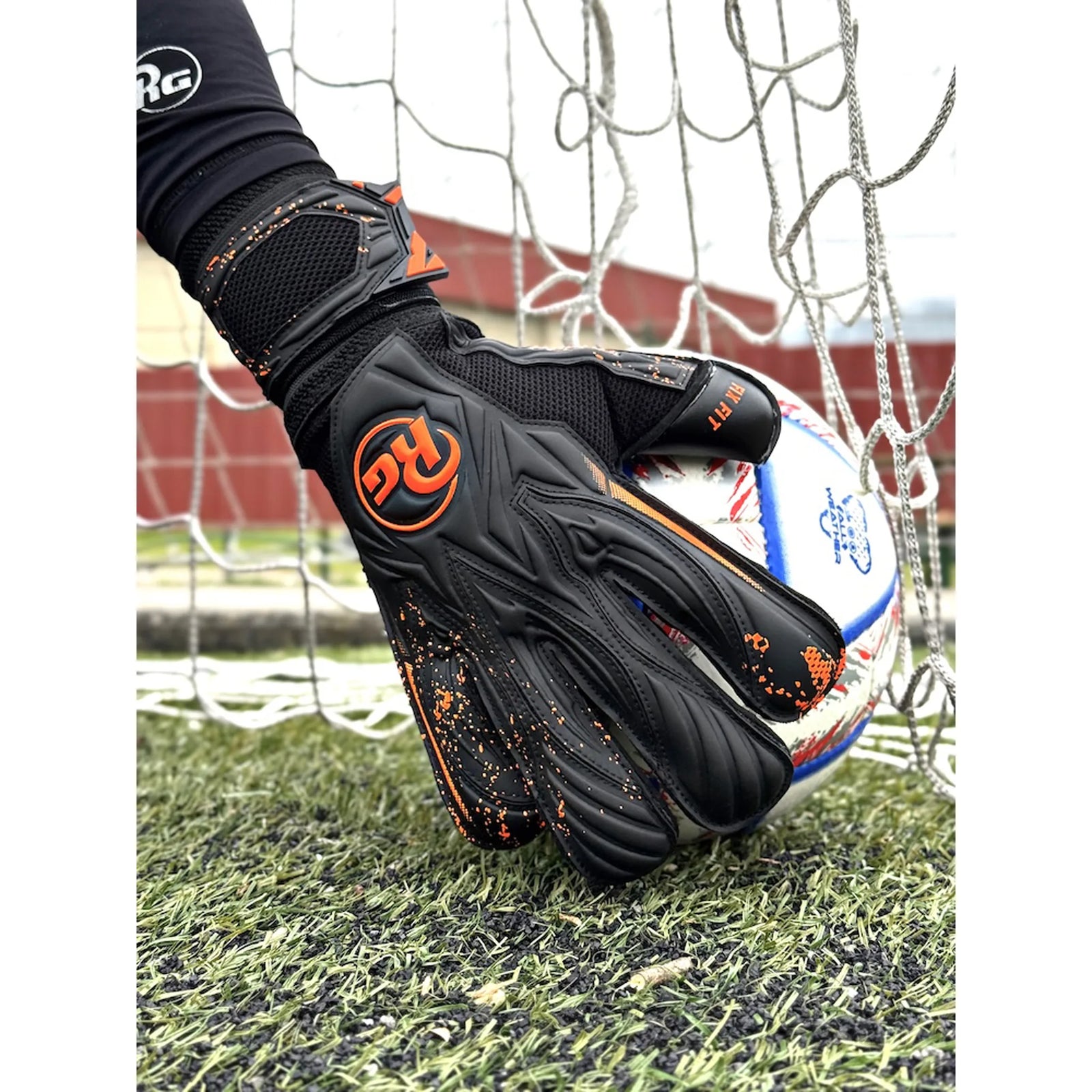 RG Goalkeeper Gloves Aspro Blackout 26-27 - Black / Orange