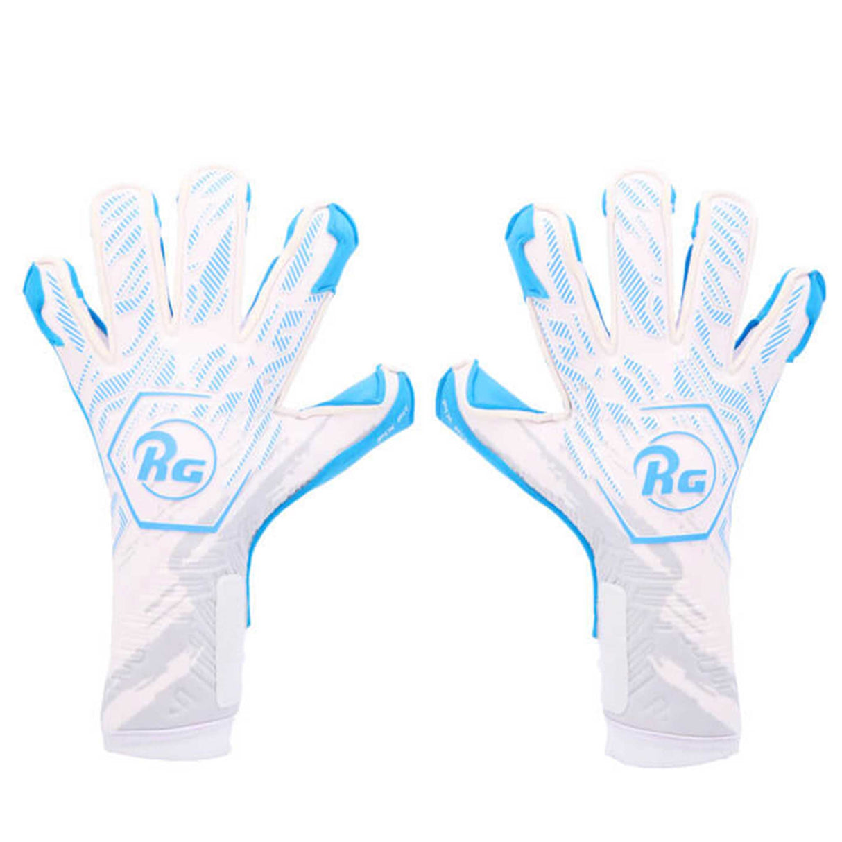 RG Goalkeeper Gloves Bacan gants de gardien de but de soccer - White / Blue