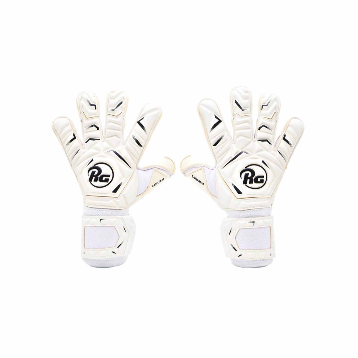 RG Goalkeeper gloves Samurai gants de gardien de but de soccer - Blanc / Noir