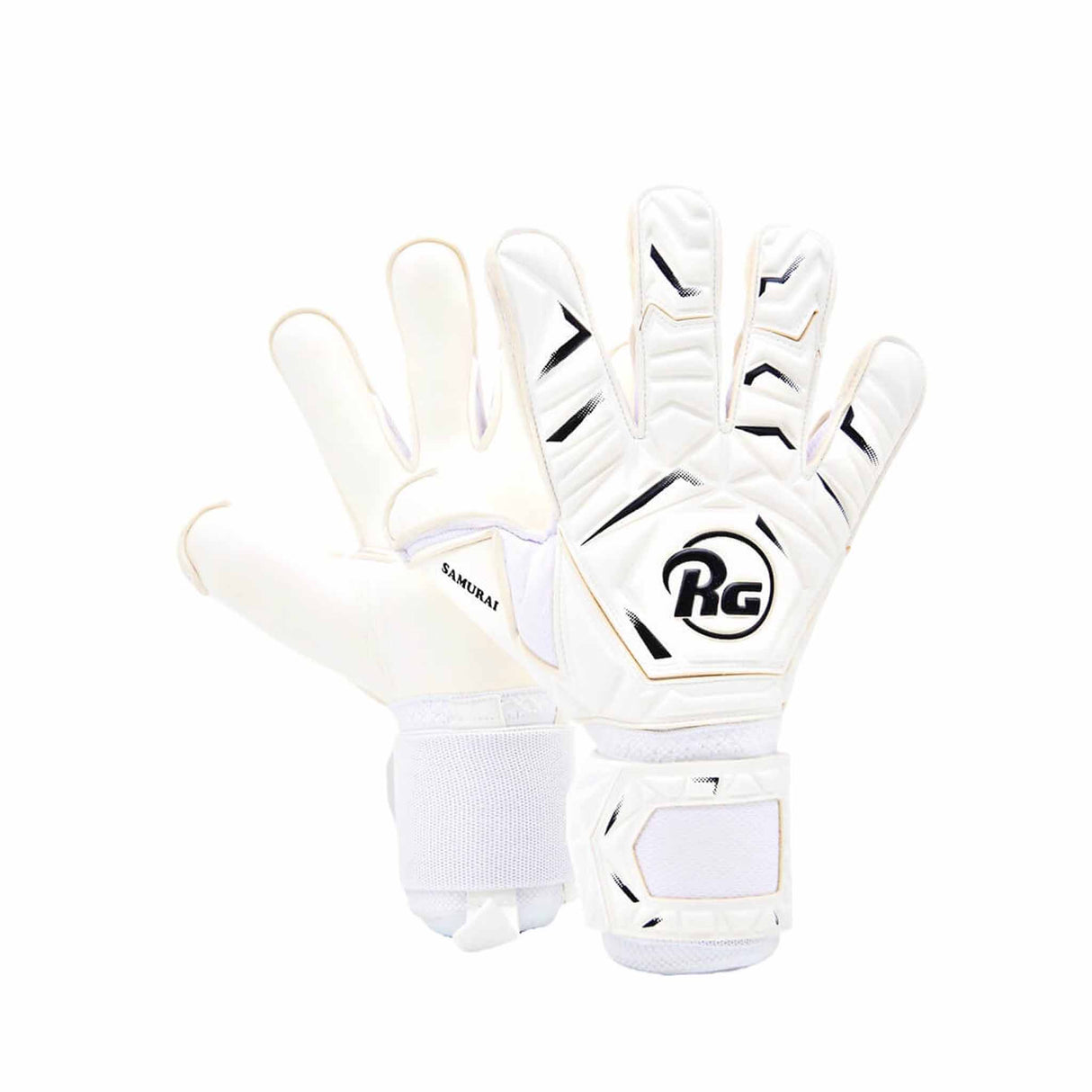 RG Goalkeeper gloves Samurai gants de gardien de but de soccer - Blanc / Noir