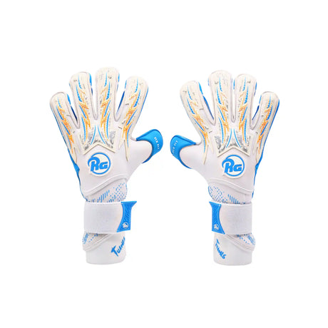 RG Goalkeeper Gloves Tuanis gants de soccer - White / Cyan Blue