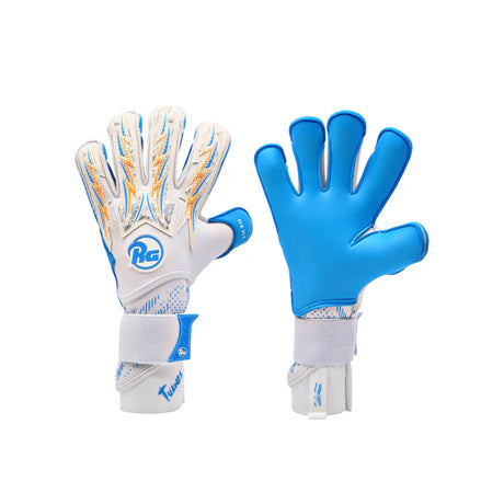 RG Goalkeeper Gloves Tuanis gants de soccer - White / Cyan Blue