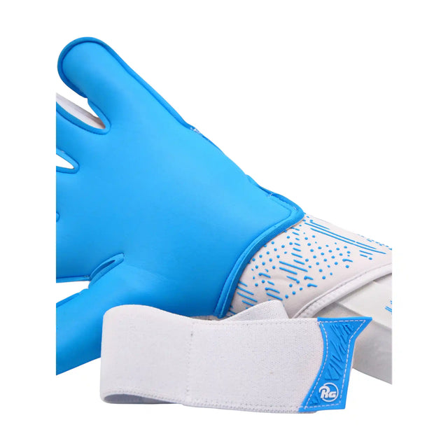 RG Goalkeeper Gloves Tuanis gants de soccer - White / Cyan Blue