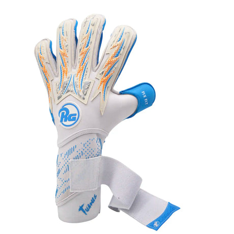 RG Goalkeeper Gloves Tuanis gants de soccer - White / Cyan Blue