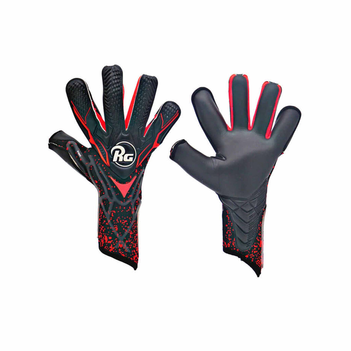 RG Goalkeeper gloves Zima gants de gardien de but de soccer - Noir / Rouge