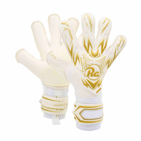 RG Goalkeeper Gloves Samurai gants de gardien de but de soccer - Blanc / Or