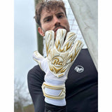 RG Goalkeeper Gloves Samurai gants de gardien de but de soccer - Blanc / Or