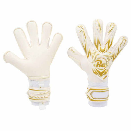 RG Goalkeeper Gloves Samurai gants de gardien de but de soccer - Blanc / Or